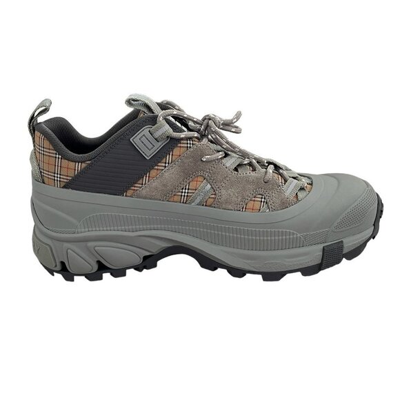 Burberry‎ 8043864 Men\'s Arthur Check Gray Canvas/Suede Sneakers 9 US (42 Eu) main image 8
